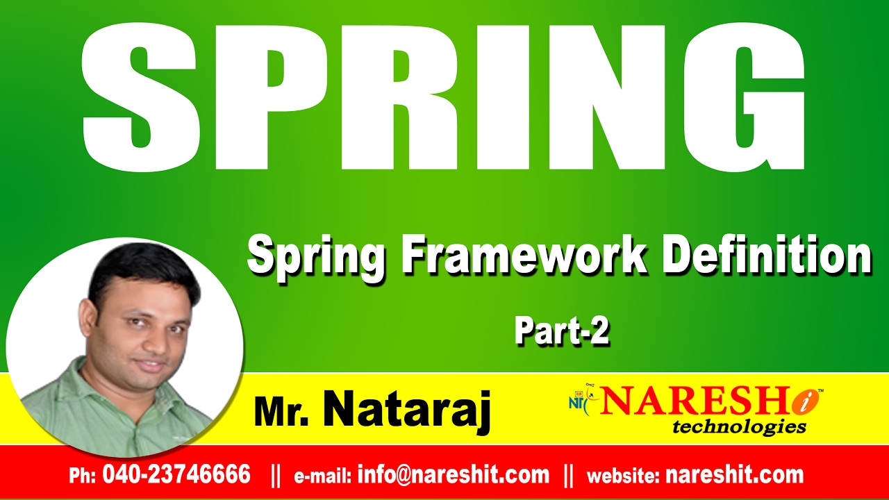 Spring Framework Definition Part 2 | Spring Tutorial | Mr. Nataraj