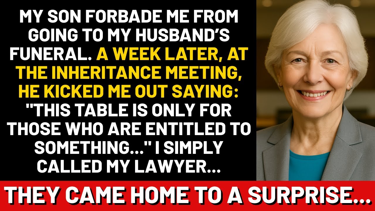 My son didn’t let me attend my husband’s funeral.A week later, at the inheritance meeting, he kicked