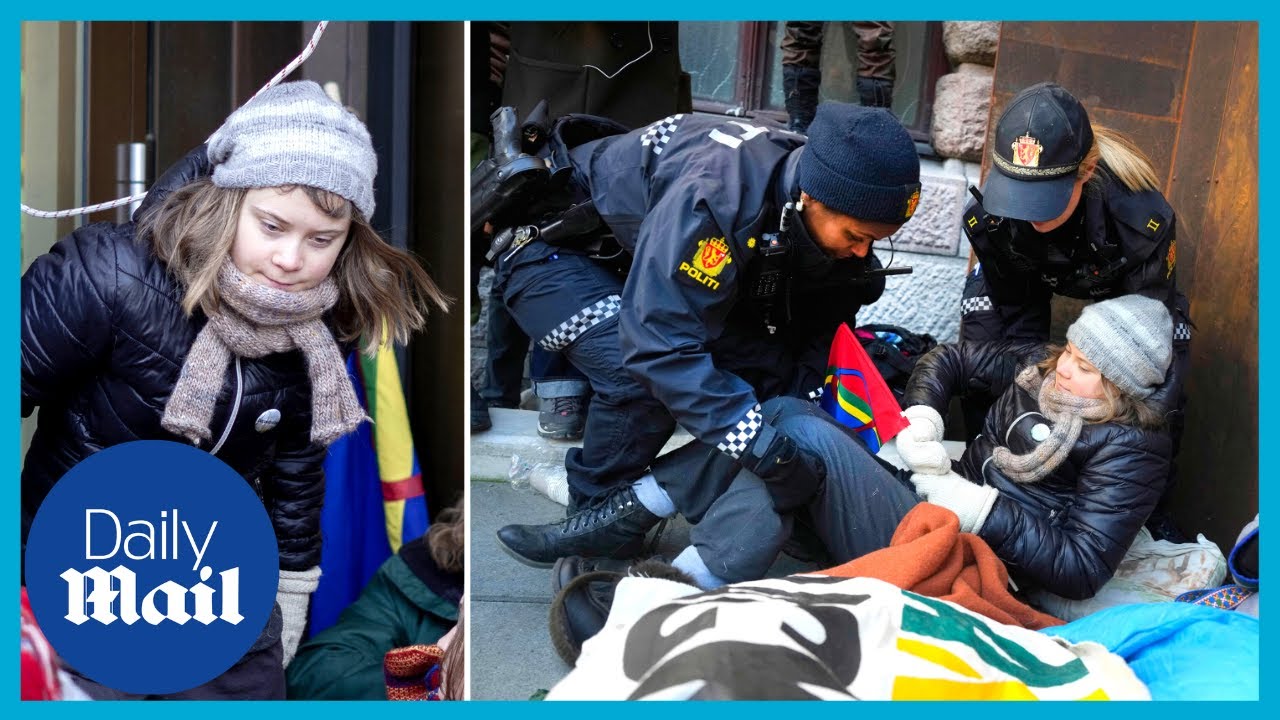 Greta Thunberg carried away by Norwegian police from wind farm protest