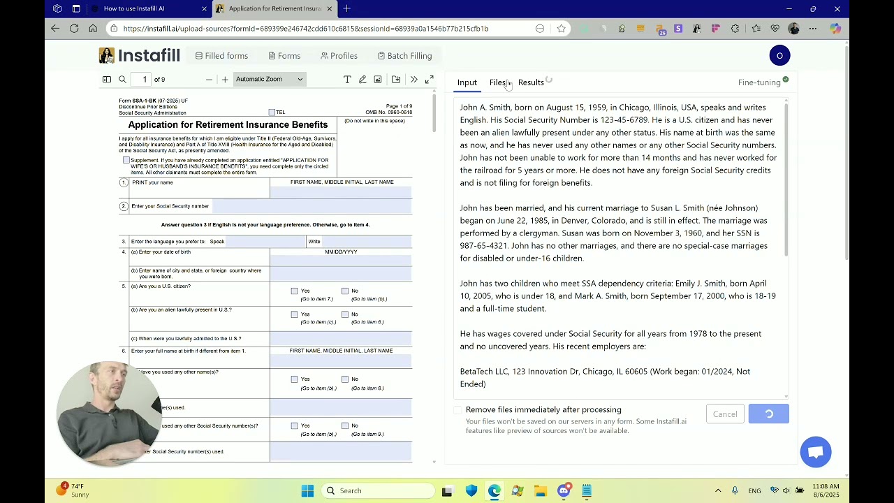 How to fill out Form SSA-1 BK for Retirement Insurance Benefits using AI