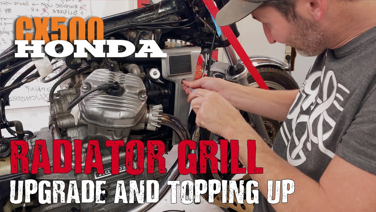 Honda CX500 Working on radiator grill and replacing coolant
