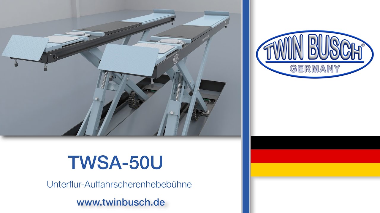 TWSA-50U Unterflur-Auffahr-Scherenhebeb&uuml;hne von TWIN BUSCH&reg;