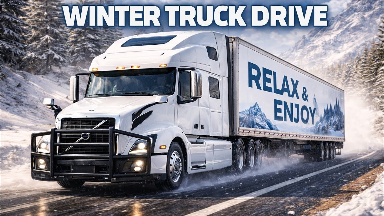 POV Truck Driving USA | Calm Winter Day Drive Across America | Relax & Focus