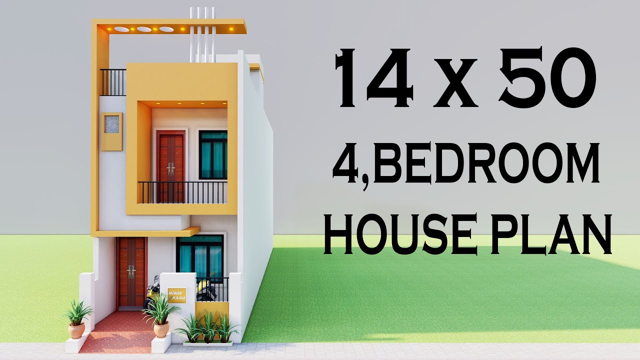 चार कमरे सबसे शानदार आपका घर,14X50 4 Bedroom House Elevation,2023 New Duplex House