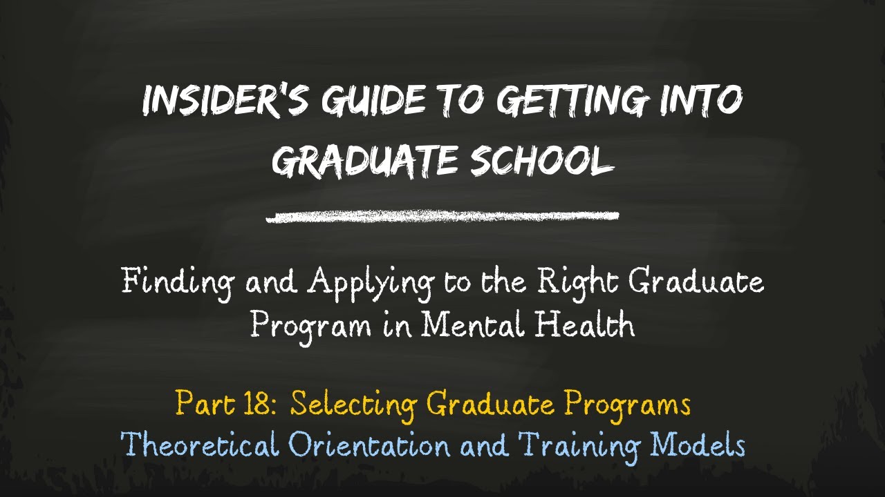 Part 18: Theoretical Orientation and Training Models