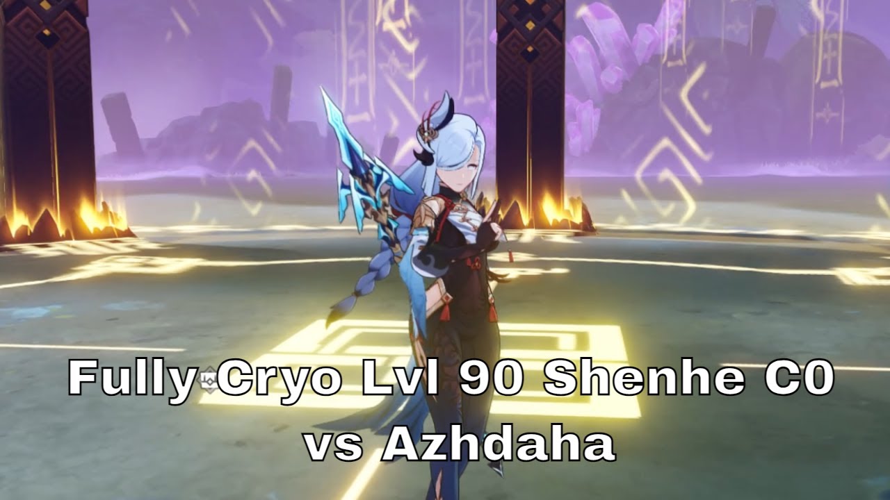 Fully Cryo Lvl 90 Shenhe C0 vs Azhdaha | Genshin Impact