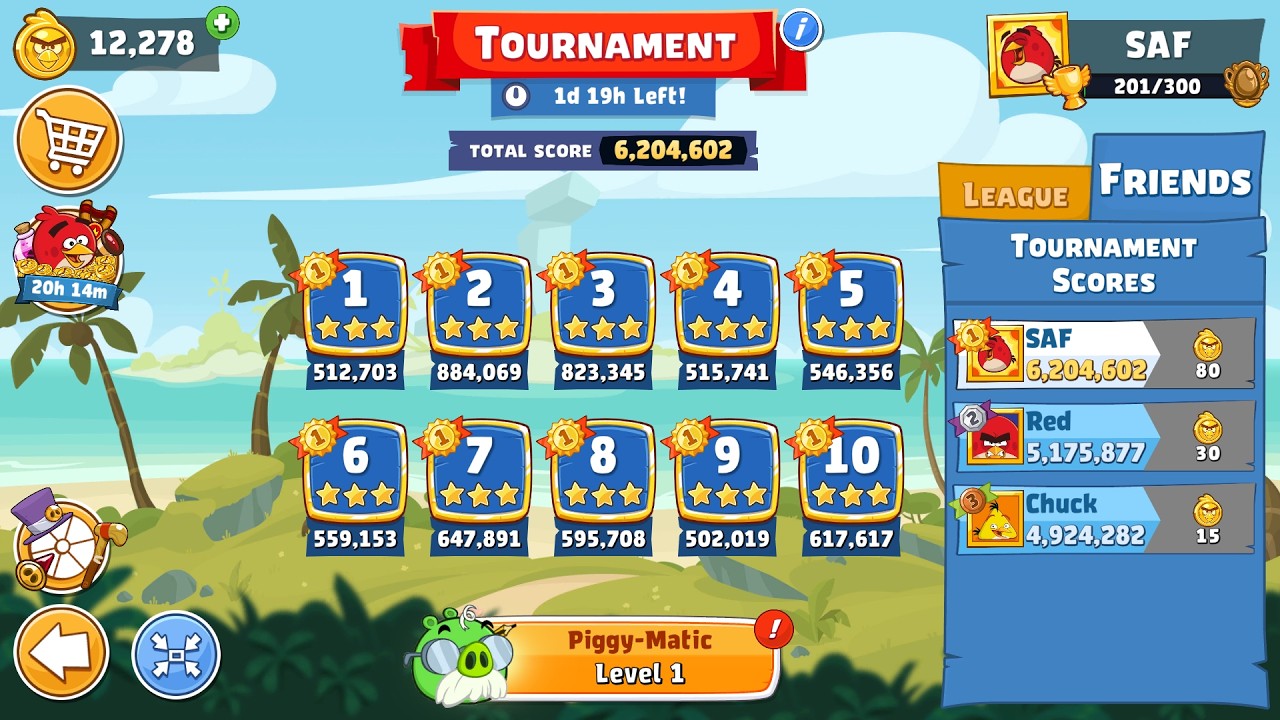 Angry Birds Friends. Tournament (27.07.2026). All levels 3 stars. Passage from Sergey Fetisov