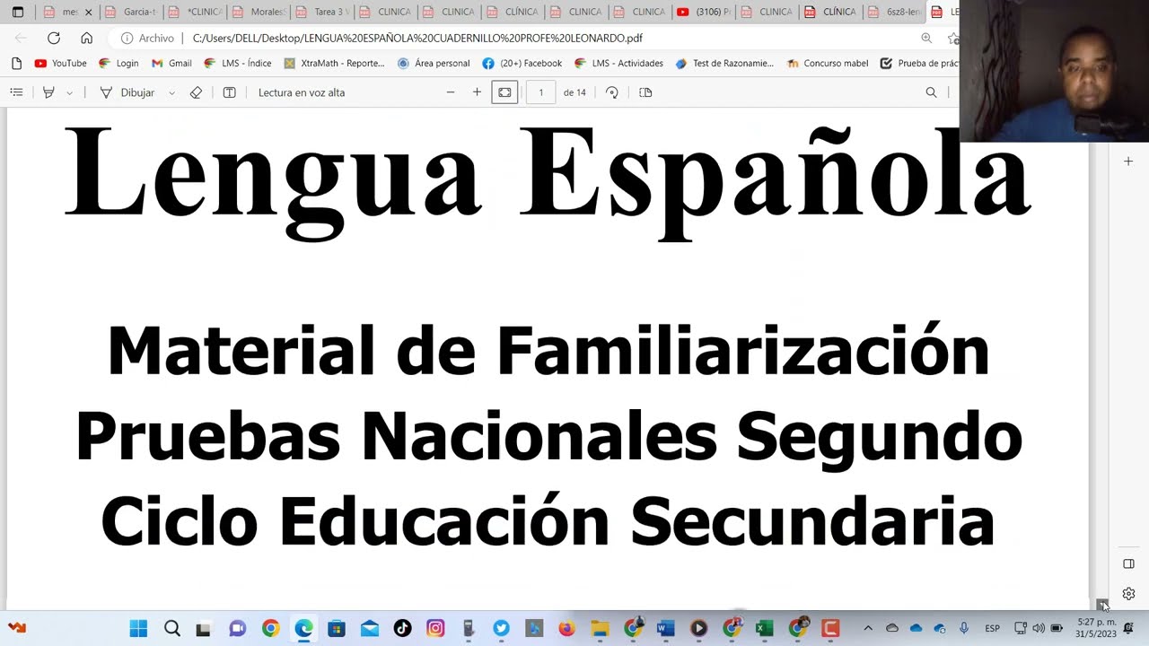 CLÍNICA DE LENGUA ESPAÑOLA | PRUEBAS NACIONALES 2023 | NUEVO MATERIAL PREGUNTA DE LA 1 A LA 5