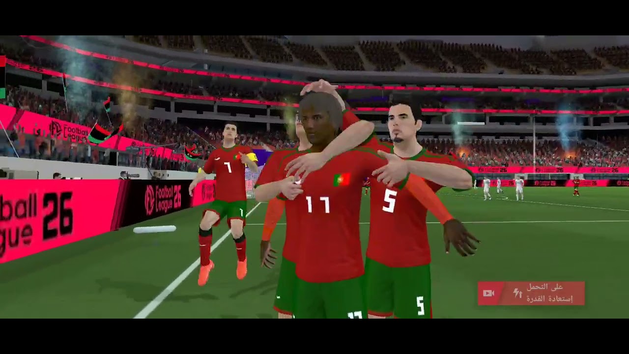لعبة 🎮 Football ⚽️ League اقوي المنتخبات🌎 ضد المنتخب الليبي 🇱🇾🏆 P1
