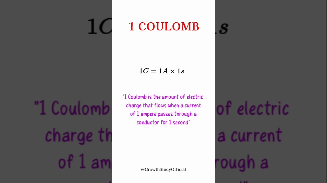 1 Coulomb definition #physics#science#growthstudy#facts#education
