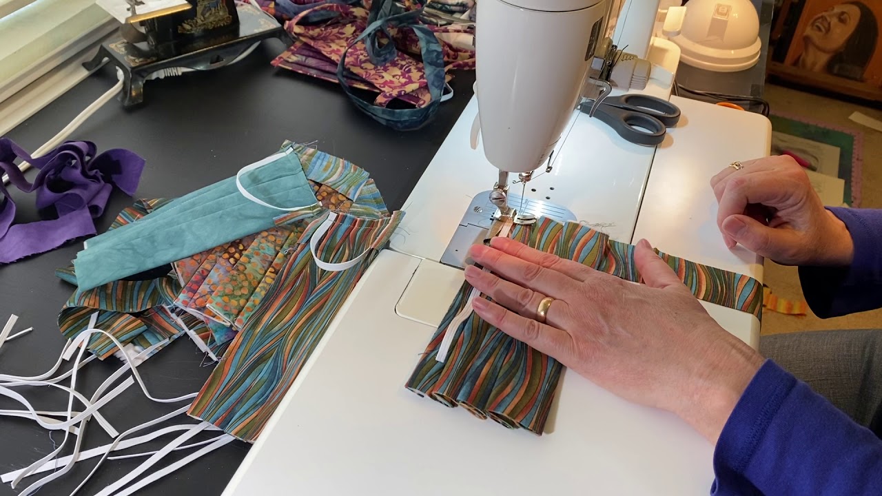 Easy sewing fabric masks: binding and elastic sides