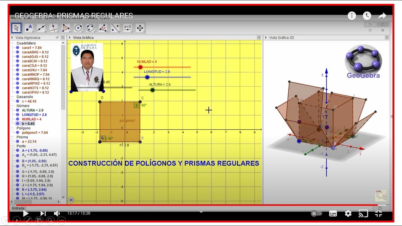 GeoGebra. Construcción de prismas regulares con Geogebra. CAZAMAT
