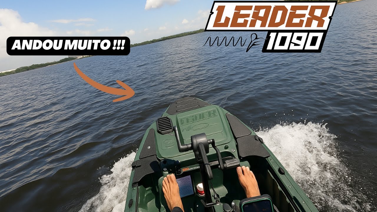 TESTE DE VELOCIDADE CAIAQUE LEADER 1090 COM MOTOR MERCURY 5HP !!!