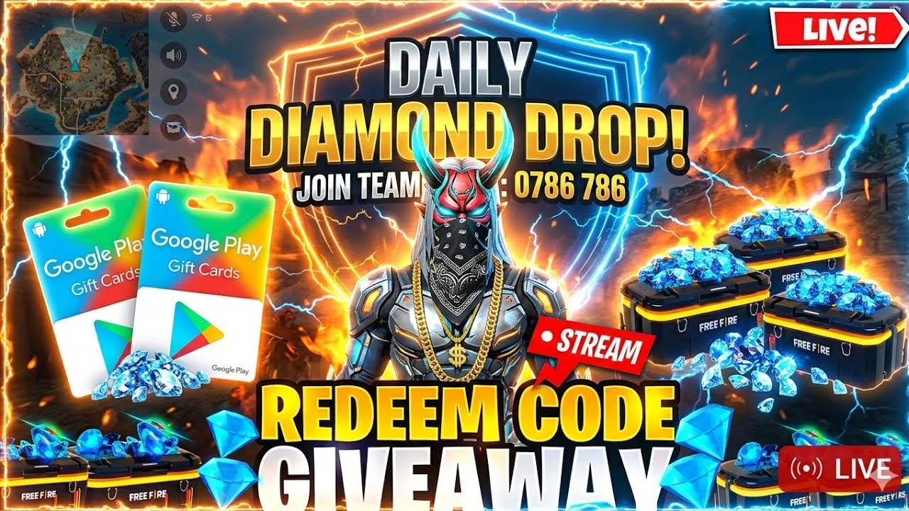 🔴Free Fire Live Giveaway || free fire team code give away | Gamerflex007
