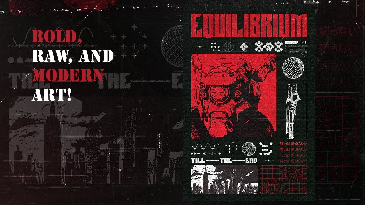 How to Create a Brutalist Anime Poster Design in Photoshop & Illustrator | Step-by-Step Tutorial