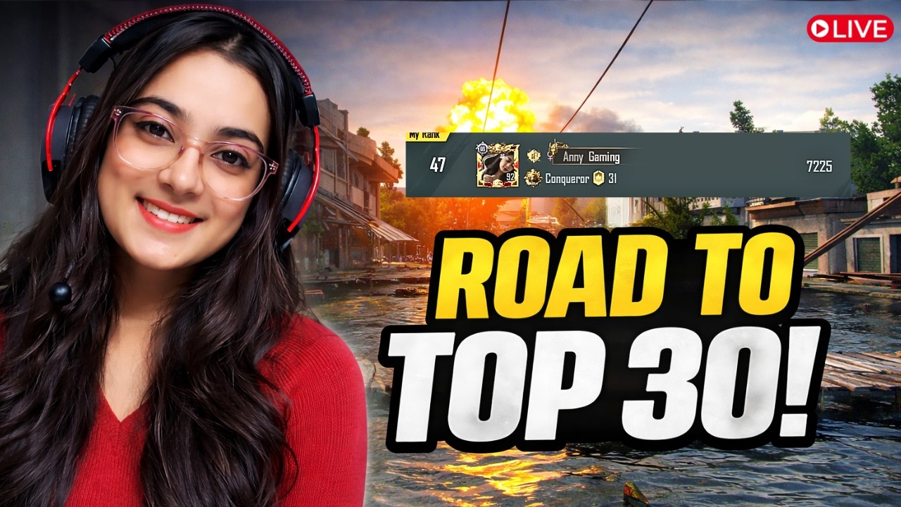 TOP 30 EK SAPNA🥹🔴CONQUEROR RANK PUSH🔥BGMI LIVE WITH ANNY😎#bgmilive #shorts #lolz #pubgm #shortsfeed
