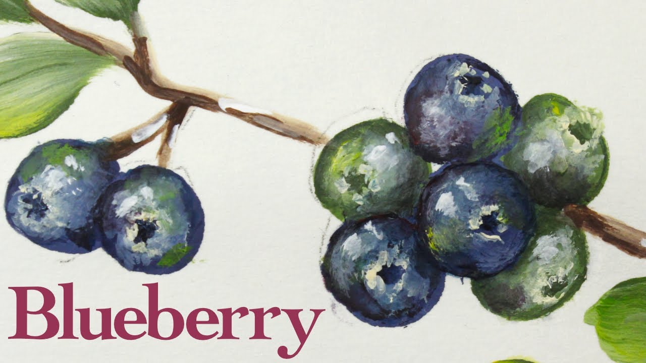 Blueberry acrylic painting  ( in 4 minutes )