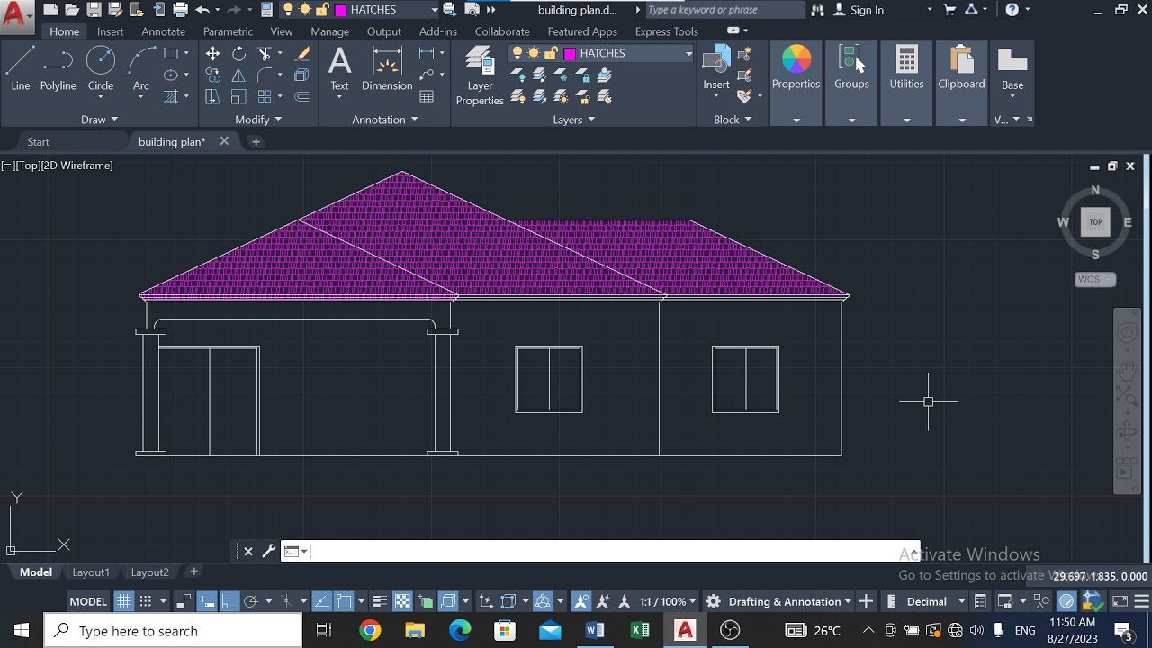 HOW TO DRAW BUILDING ELEVATION PLAN IN AUTOCAD
