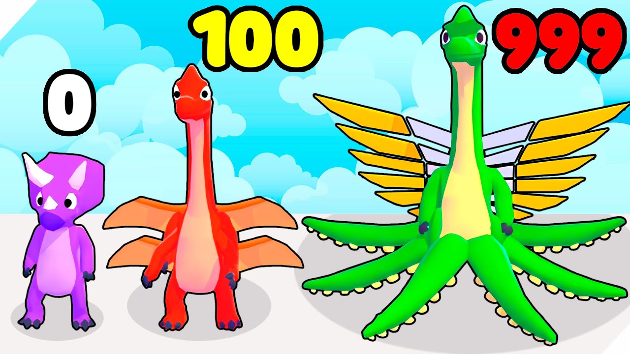 🌞ЭВОЛЮЦИЯ СОЗДАНИЯ САМОГО БЫСТРОГО ДИНОЗАВРА В МИРЕ ! Dino Merge : Run Дино Мутанты