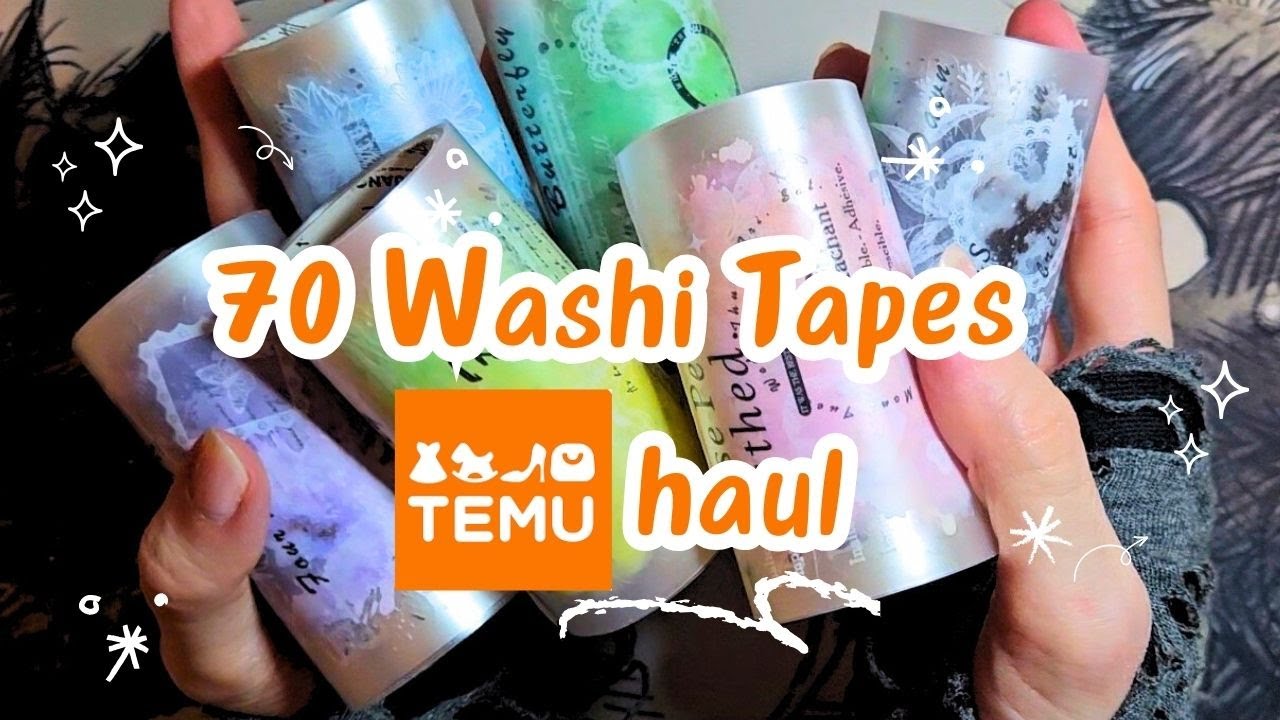 ASMR Unboxing Stationery Temu Haul – 70 Washi Tapes for Scrapbooking and Journaling DIY #asmr
