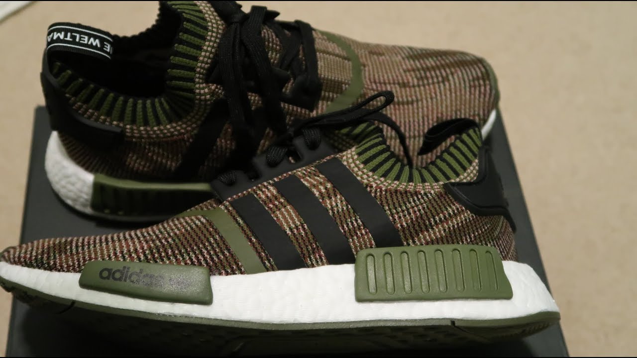 Adidas NMD R1 PK A.I. Camo Pack Olive Sneaker Unboxing