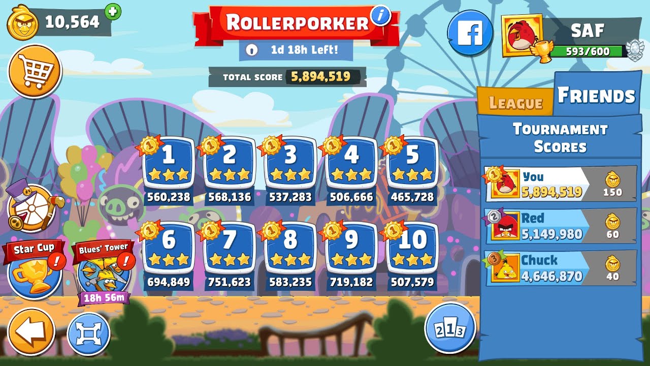 Angry Birds Friends. Rollerporker (20.07.2023). All levels 3 stars. Passage from Sergey Fetisov