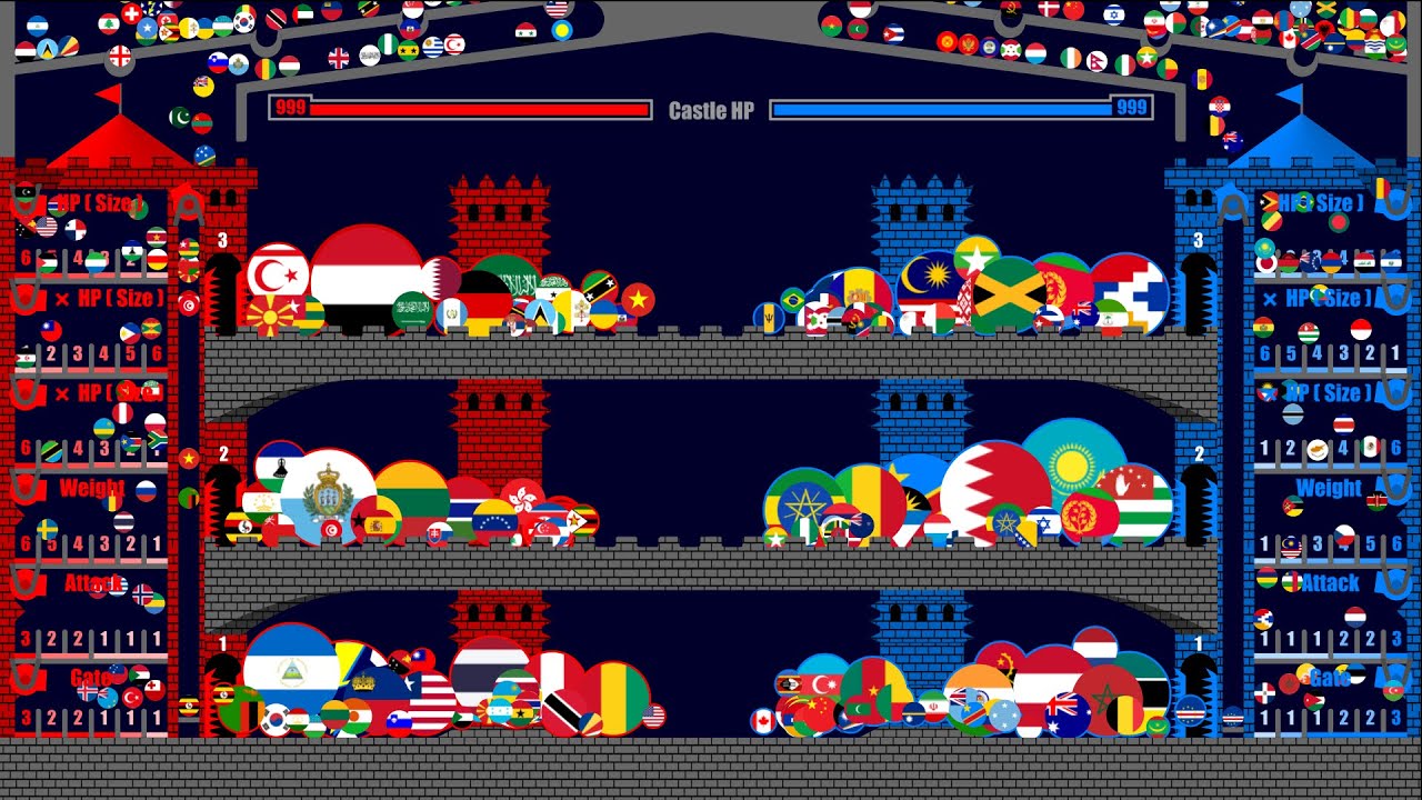 Worldwide Team Competition #4 - Marble Race Countries in Algodoo