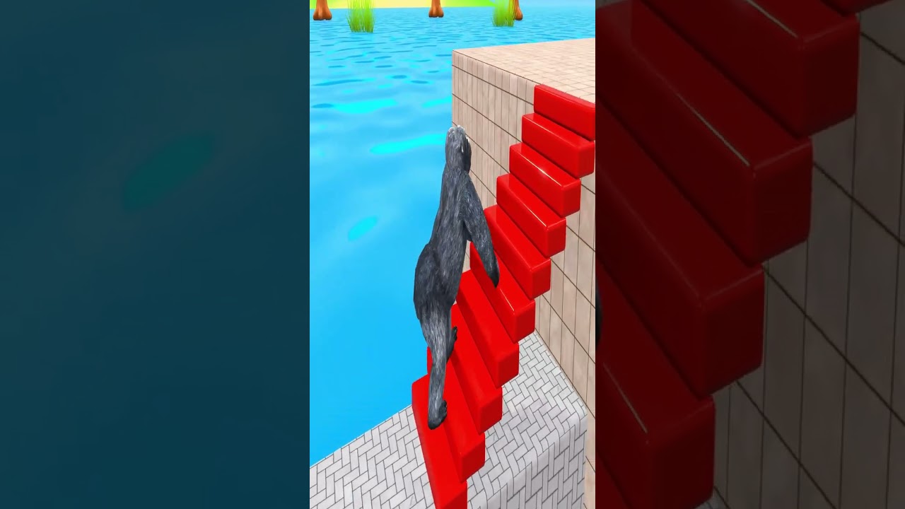 Long Slide Game With Cow Elephant Gorilla Hippopotamus Tiger 3D Animal Game Funny 3D Anima 🐷 