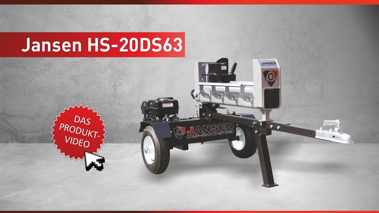 Holzspalter Jansen HS-20DS63, 20 t, 63 cm, Benzinmotor, Doppelspalter