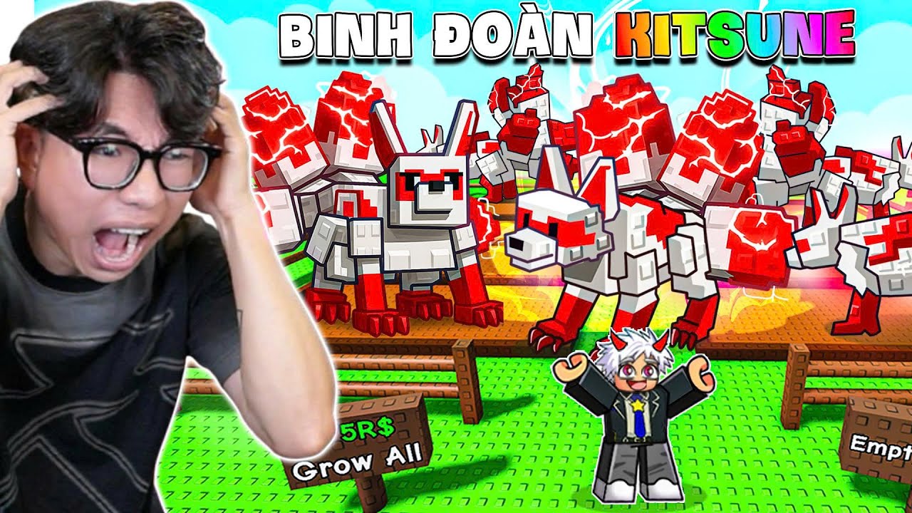 BI HUỲNH KHỞI ĐẦU LẠI VỚI ĐỘI QUÂN KITSUNE 15 GIÂY DÙNG CHIÊU BÁ ĐẠO TRONG GROW A GARDEN