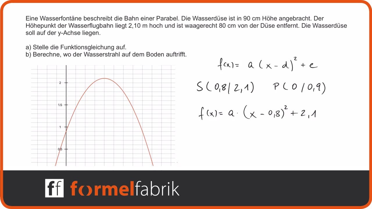 Quadratische Funktionen: Textaufgabe Wasserfontäne
