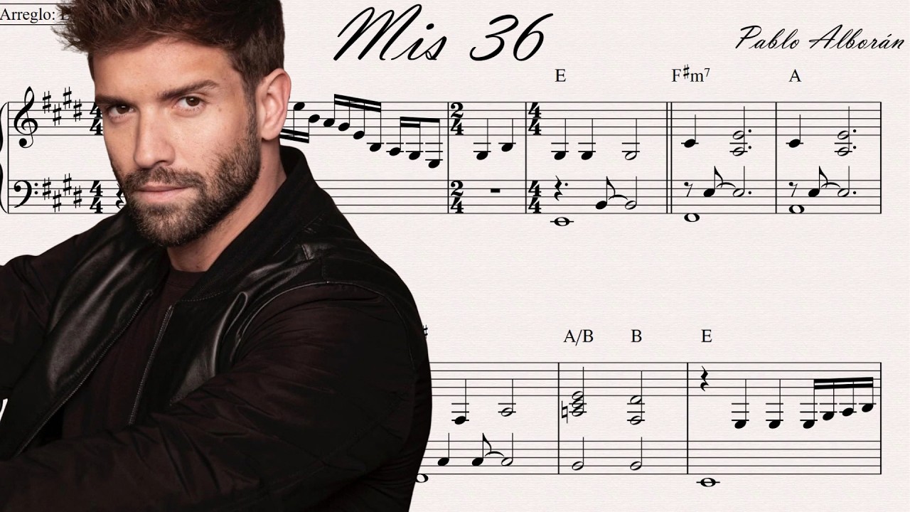 Pablo Alborán - Mis 36 | Partitura Piano Acompañamiento