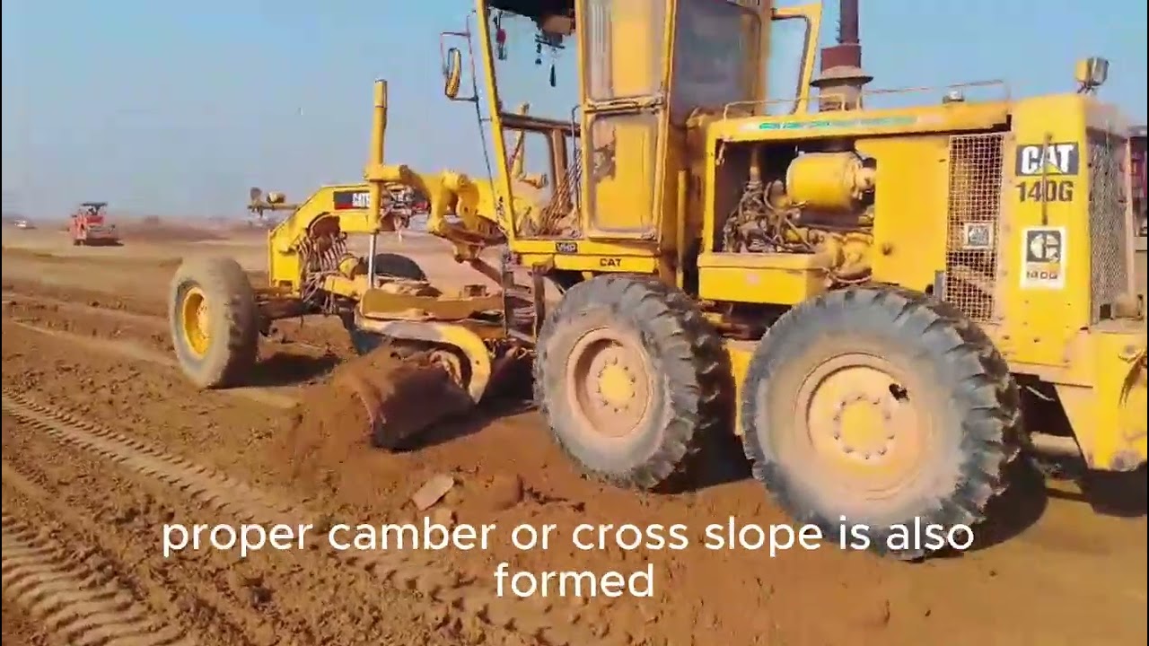 Motor Grader Working on Road | Spreading and Levelling Process Step by Step