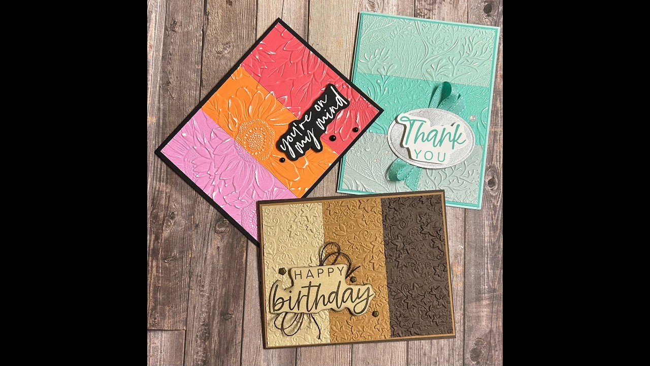 Embossed 3 panel card