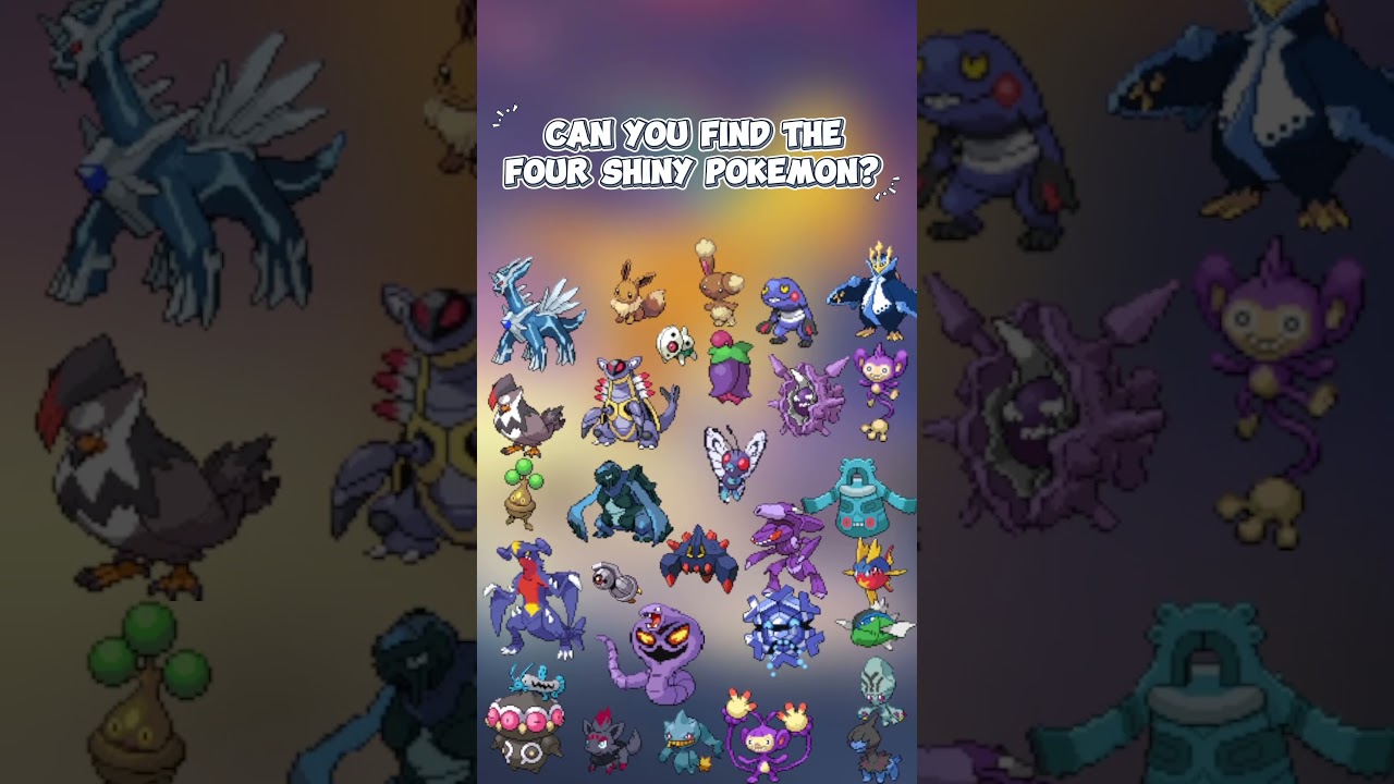Can you find the 4 SHINY Pokémon?
