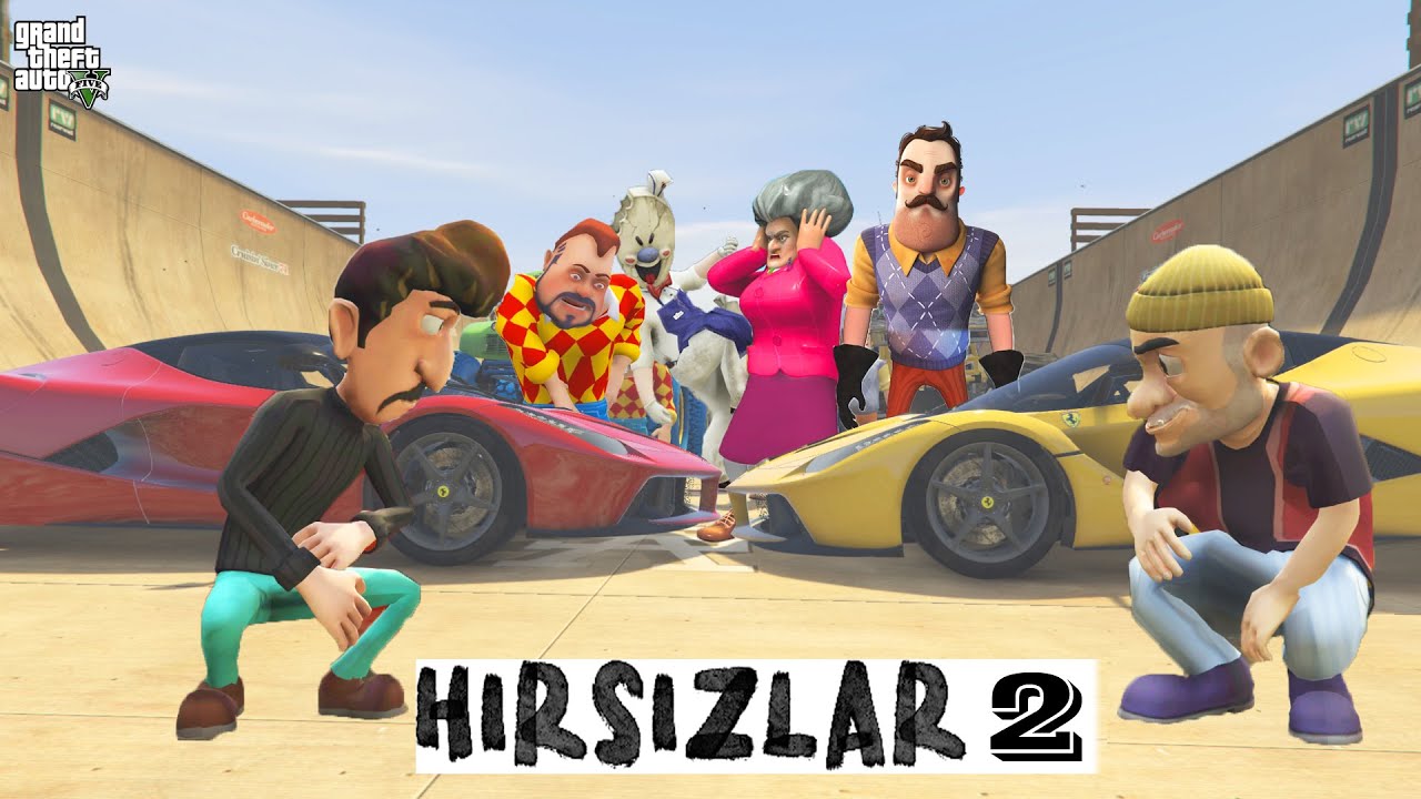 HIRSIZLAR GTA 5 TE KAVGA ÇIKARDI 😁 GTA 5 Hello Neighbor - Dark Riddle