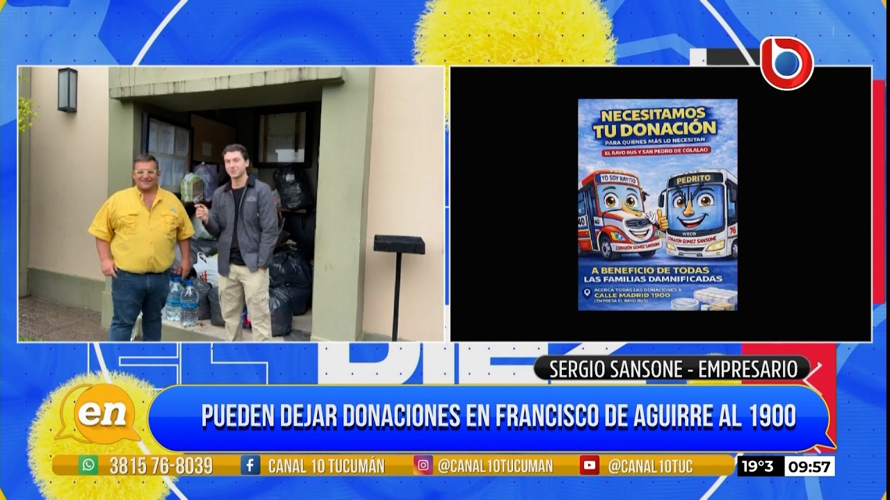 Colecta solidaria en Tucumán: colectivos llevan ayuda y sirven de refugio para damnificados