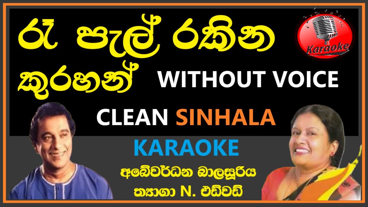 Re Pal Rakina Kurahan CLEAN KARAOKE - Abeywardana Balasuriya Thyaga N Edward | රෑ පැල් රකින කුරහන්