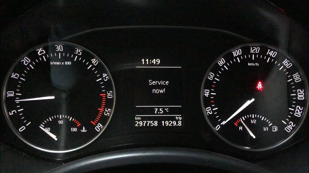 Skoda Octavia 2 / II 1.6 TDI how to reset OIL Service light step by step