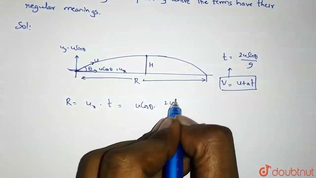 Show that the maximum height and range of a projectile are `(U^(2) | Class 10 PHYSICS | Doubtnut