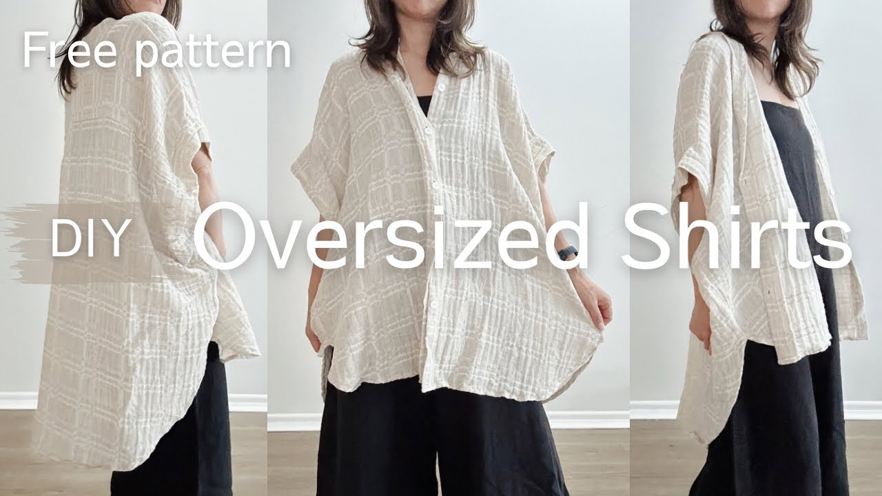 How to sew an easy oversized shirt|簡単ポンチョブラウスを作ってみませんか？