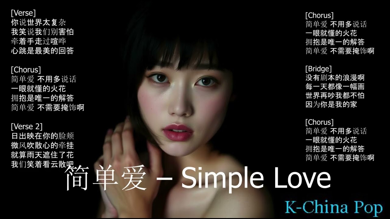 简单爱 – Simple Love  - New Chinese Song release by K-China Pop . Chinese Pop , Korean Trot ,