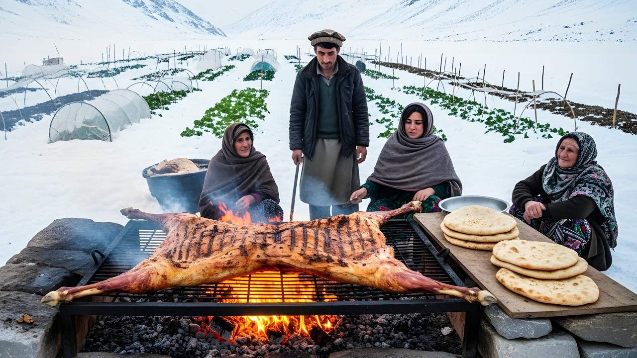 Afghanistan Winter Hunt | Grilled Goat Meat + Building a Vegetable Farm on Snow