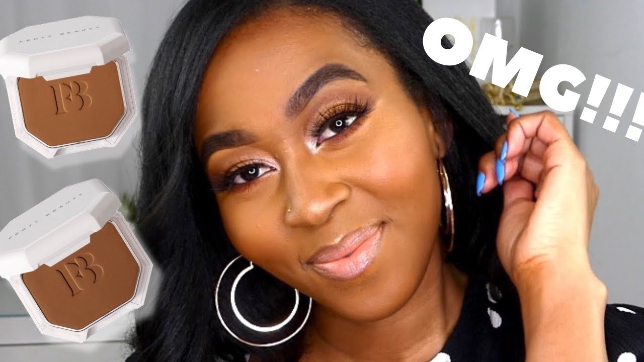 FENTY Pro Filt'r Soft Matte Powder Foundation Review | 410 , 420 & 430 | Full FENTY face