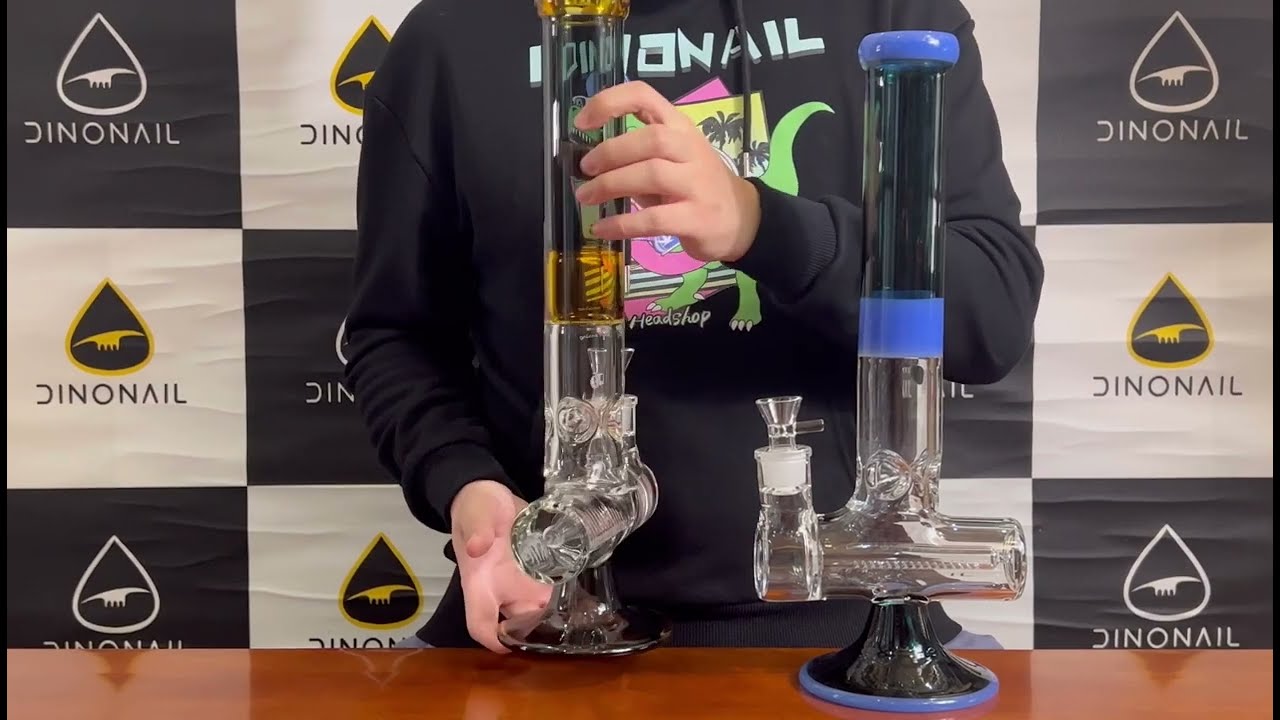 thedinonail.com--16 Inch Color Inline Diffused Straight Tube Bong