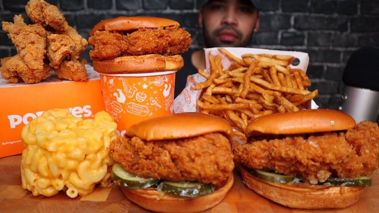 POPEYES GHOST PEPPER CHICKEN SANDWICH, CLASSIC CHICKEN SANDWICH, MAC&CHEESE, FRIES & FINGERS MUKBANG