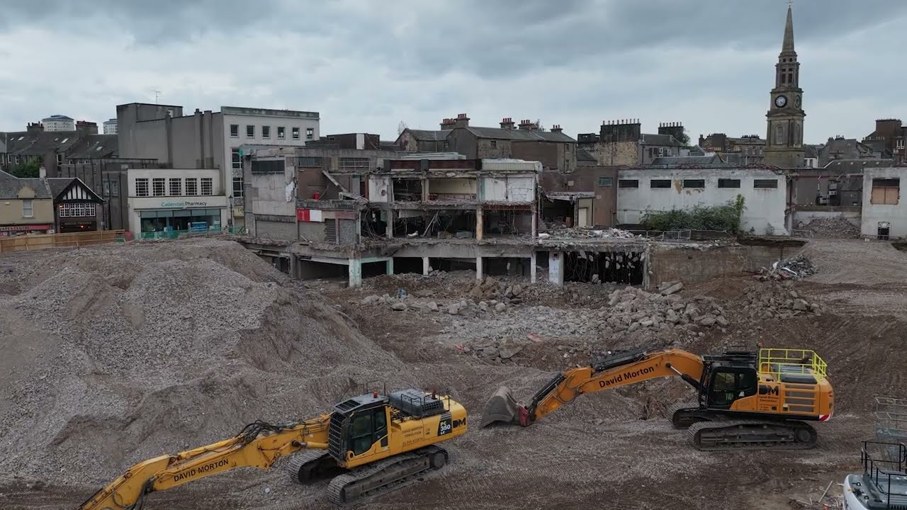 Current progress on demolition of Callendar Square in Falkirk September 2025