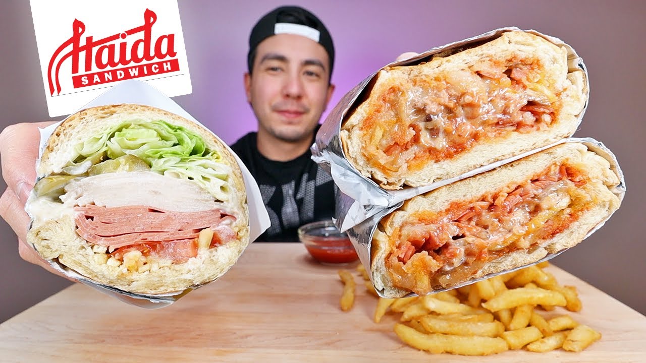 EATING PERSIAN Deli And Pizza Sandwiches FROM Haida Sandwiches | Mukbang