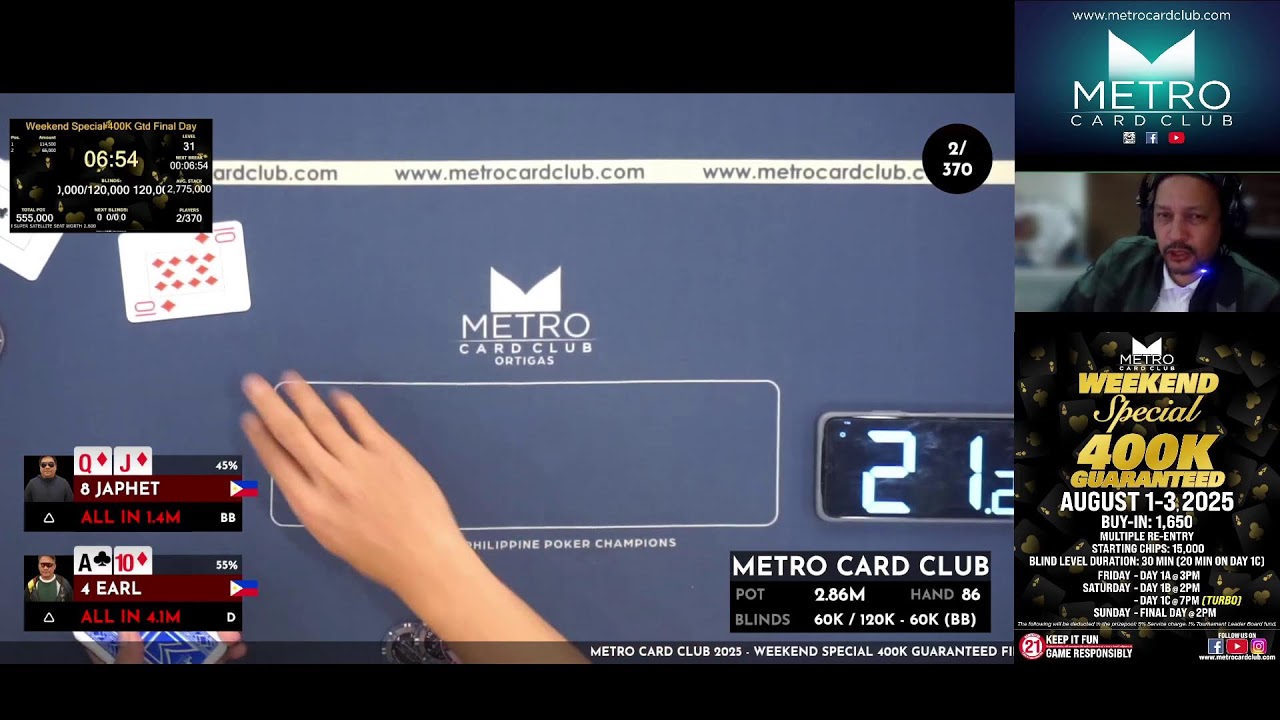 Metro Card Club 2025 - Weekend Special 400K Guaranteed Final Table