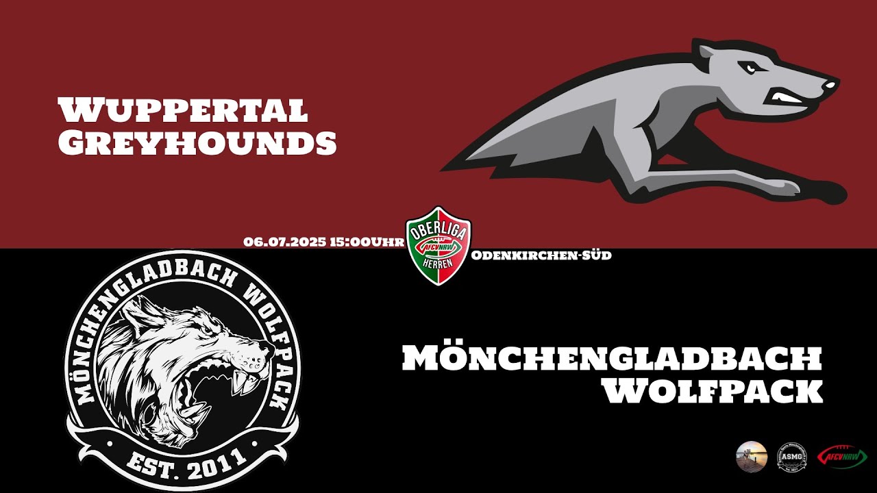 Seniors: MG Wolfpack vs Wuppertal Greyhounds, Livestream, 06.07.2025, 15:00 Uhr